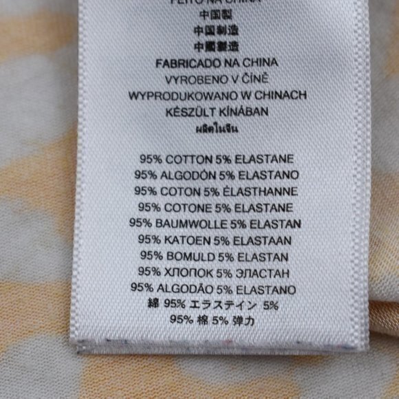 Michael Michael Kors 3/4 Sleeve Top Size Small Color Yellow/White Gently Used - Picture 5 of 5